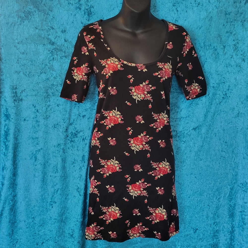 Black Floral Bodycon Dress